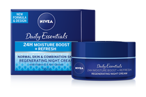        Nivea Essentials 24H Moisture Boost + Refresh Night Cream