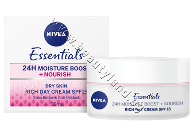 NI-81244   Nivea Essentials 24H Moisture Boost + Nourish Day Cream SPF 15