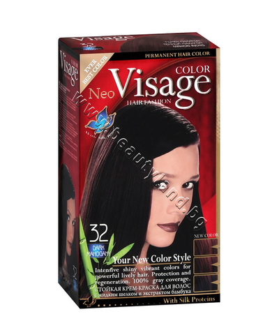 VI-206032    Visage Fashion Permanent Hair Color, 32 Dark Mahogany