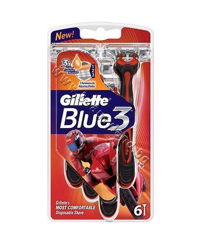 GI-1301118  Gillette Blue 3 Pride, 6-Pack