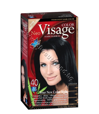 VI-206040    Visage Fashion Permanent Hair Color, 40 Blue Black