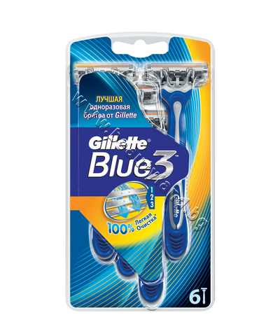 GI-1300904  Gillette Blue 3, 6-Pack