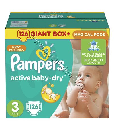 PA-0202402  Pampers Active Baby Dry Midi, 126-Pack