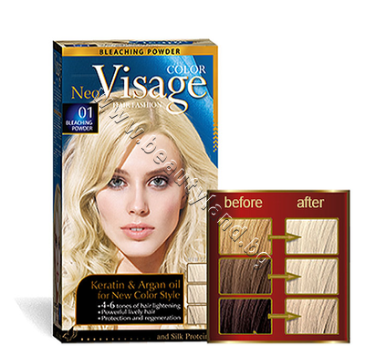 VI-206001    Visage Fashion Permanent Hair Color, 01 Luminous Powder
