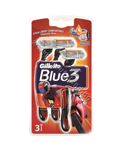 GI-1301117  Gillette Blue 3 Pride, 3-Pack
