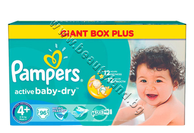 PA-0202406  Pampers Active Baby Dry Maxi Plus, 96-Pack
