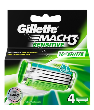 GI-1301129  Gillette Mach 3 Sensitive, 4-Pack