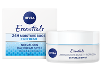        Nivea Essentials 24H Moisture Boost + Refresh Day Cream SPF 15