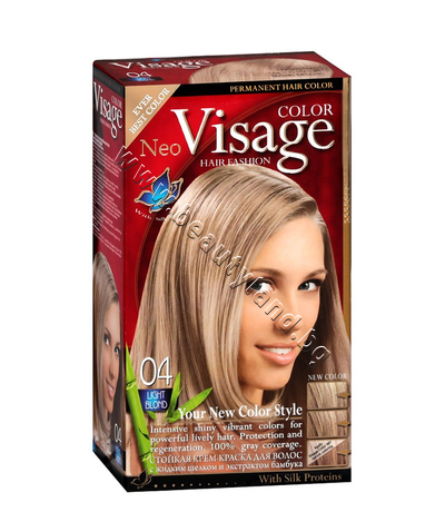 VI-206004    Visage Fashion Permanent Hair Color, 04 Light Blond