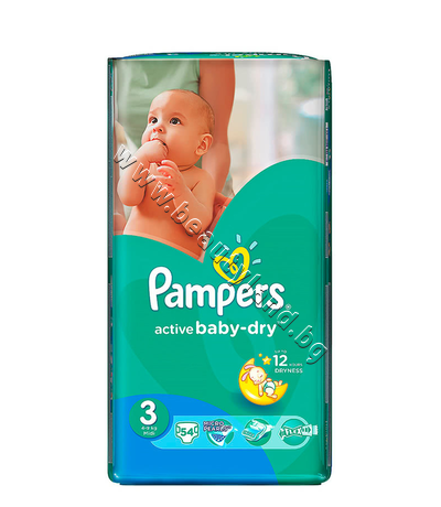 PA-02102319  Pampers Active Baby Dry Midi, 54-Pack