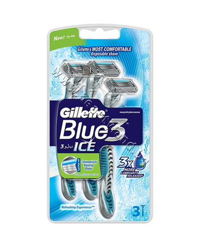 GI-1301021  Gillette Blue 3 Ice, 3-Pack