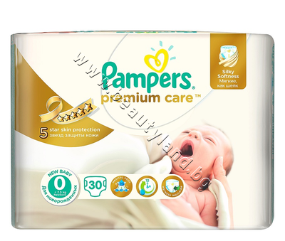 PA-0202107  Pampers Premium Care New Born, 30-Pack