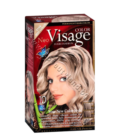 VI-206010    Visage Fashion Permanent Hair Color, 10 Ash Blonde