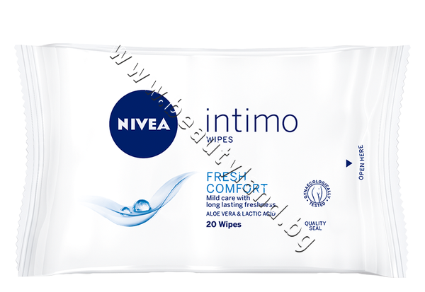 NI-82177 Интимни кърпички Nivea Intimo Fresh Comfort Wipes, 20-Pack - изображение 1 от 1