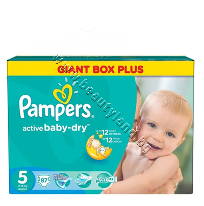 PA-0202407  Pampers Active Baby Dry Junior, 87-Pack